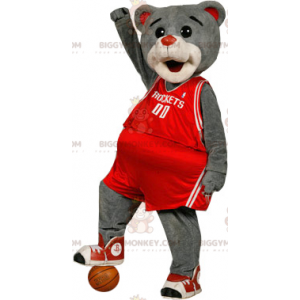 Traje de mascote BIGGYMONKEY™ de Urso Cinzento em roupa