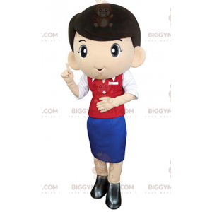 Air Hostess Hostess BIGGYMONKEY™ Mascot Costume -