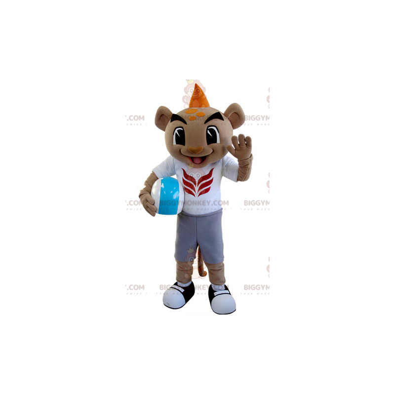Tiger BIGGYMONKEY™ mascottekostuum in sportkleding met oranje Tiger BIGGYMONKEY™ mascottekostuum in sportkleding met oranje