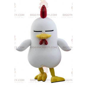 White Rooster with Red Crest BIGGYMONKEY™ Mascot Costume - Hens Mascot - Roosters - Chickens - BiggyMonkey.com