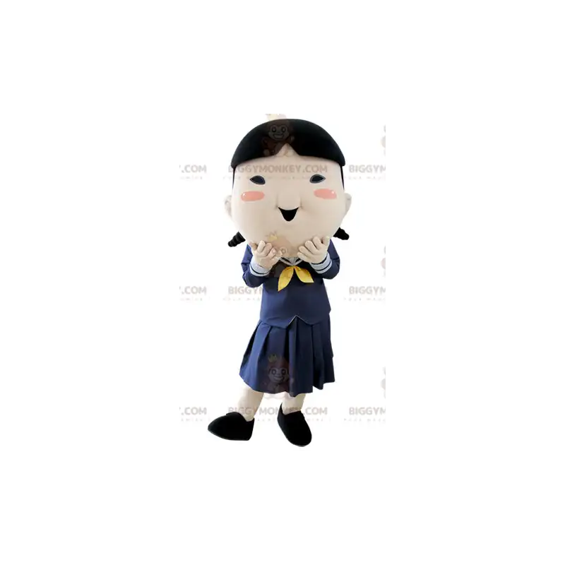 BIGGYMONKEY™ Braunes Schulmädchen-Maskottchen-Kostüm in Uniform BIGGYMONKEY™ Braunes Schulmädchen-Maskottchen-Kostüm in Uniform