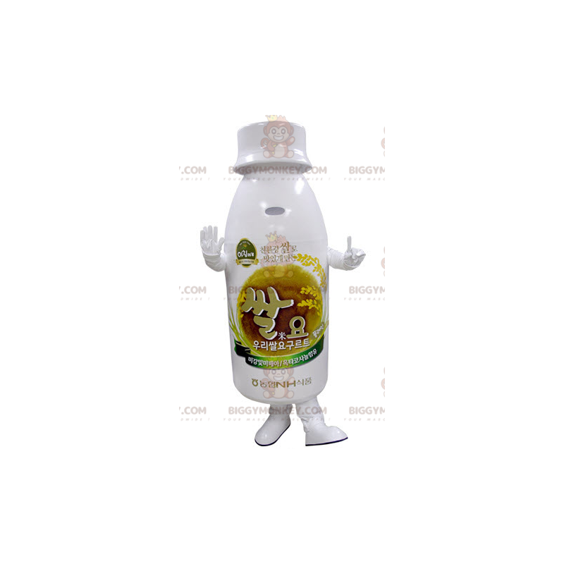 Valkoinen muovipullo BIGGYMONKEY™ maskottiasu - Biggymonkey.com Valkoinen muovipullo BIGGYMONKEY™ maskottiasu - Biggymonkey.com