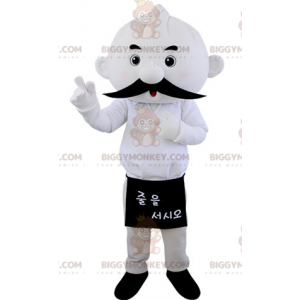 Traje de mascote de homem branco bigodudo BIGGYMONKEY™ –