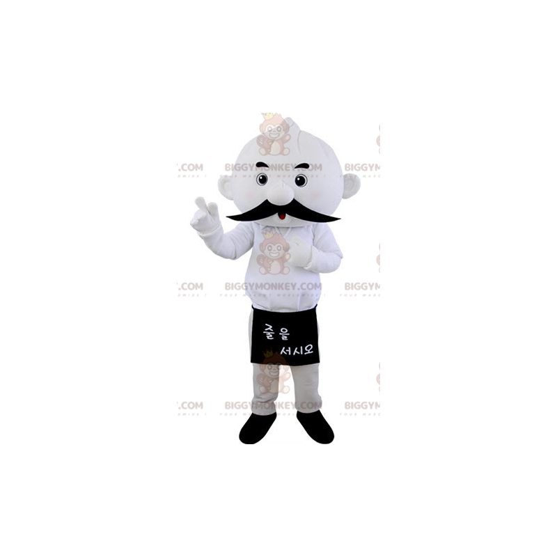 Besnorde All White Man BIGGYMONKEY™ mascottekostuum - Besnorde All White Man BIGGYMONKEY™ mascottekostuum -