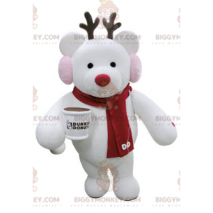 Christmas Reindeer BIGGYMONKEY™ Mascot Costume with Scarf -