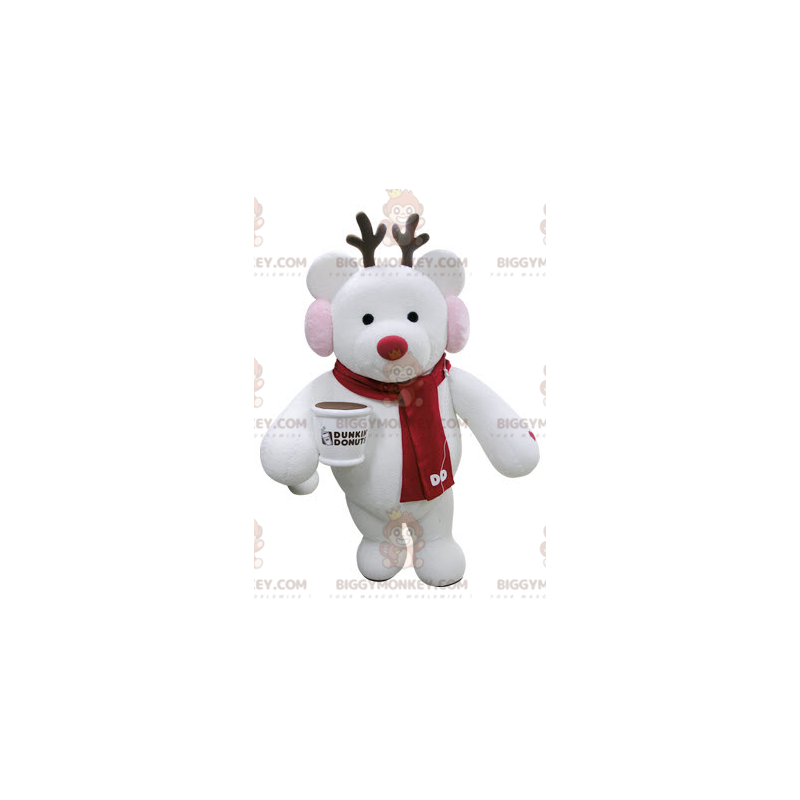 Costume de mascotte BIGGYMONKEY™ de renne de Noël avec une Costume de mascotte BIGGYMONKEY™ de renne de Noël avec une