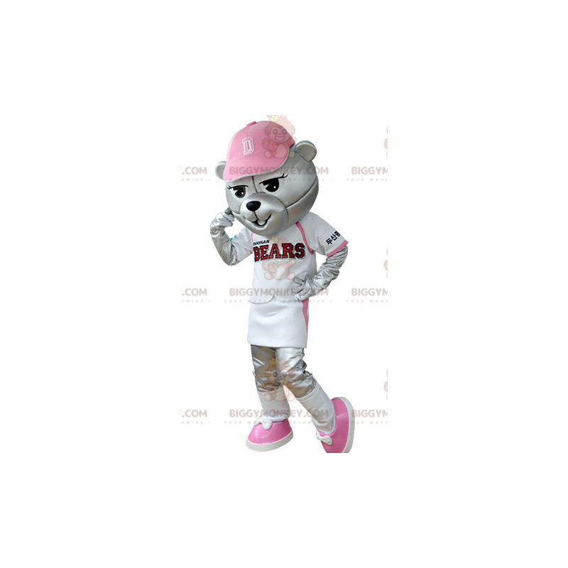 Grey Bear BIGGYMONKEY™ -maskottiasu, joka on pukeutunut Grey Bear BIGGYMONKEY™ -maskottiasu, joka on pukeutunut
