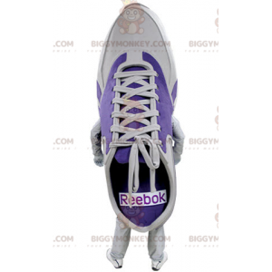 Costume da mascotte BIGGYMONKEY™ scarpa viola e bianca. Costume