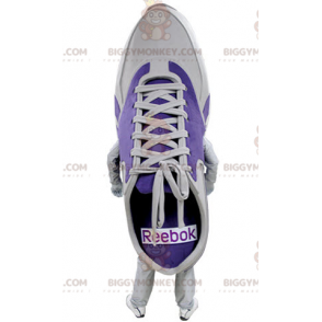 Costume da mascotte BIGGYMONKEY™ scarpa viola e bianca. Costume