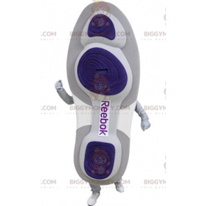 Paars en witte schoen BIGGYMONKEY™ mascottekostuum. Basketbal