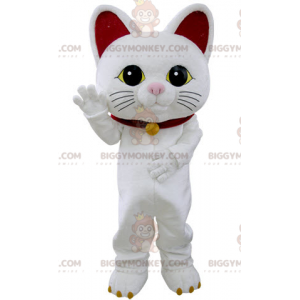 Fato de mascote BIGGYMONKEY™ famoso gato da sorte Maneki-neko –