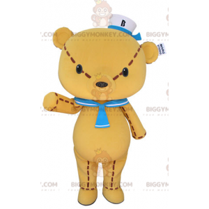 Giant Yellow Teddy BIGGYMONKEY™ Mascot Costume with Sailor Hat