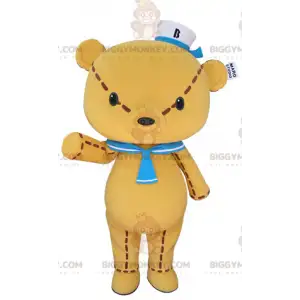 Giant Yellow Teddy BIGGYMONKEY™ Mascot Costume with Sailor Hat