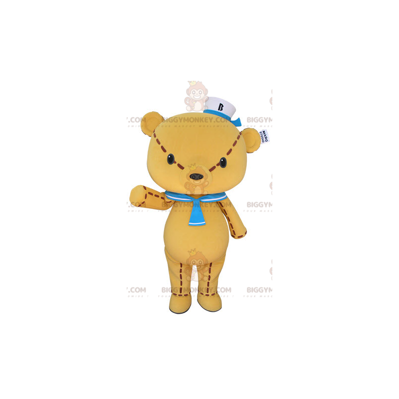 Costume da mascotte gigante giallo Teddy BIGGYMONKEY™ con Costume da mascotte gigante giallo Teddy BIGGYMONKEY™ con