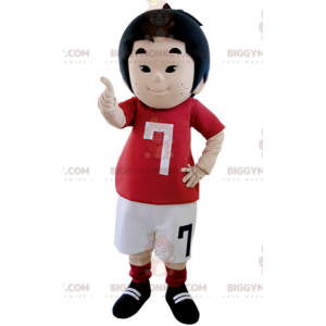 Little Boy BIGGYMONKEY™ Mascot Costume Dressed In Footballer