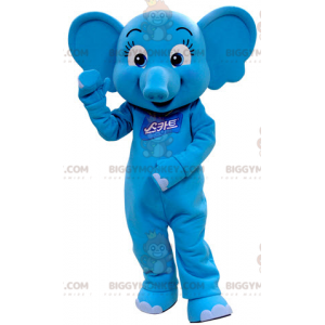 Flirty Feminine Blue Elephant BIGGYMONKEY™ Mascot Costume -