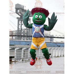 Green and Red Artichoke BIGGYMONKEY™ Mascot Costume in Blue and