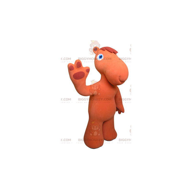 Oranje kameel met blauwe ogen BIGGYMONKEY™ mascottekostuum - Oranje kameel met blauwe ogen BIGGYMONKEY™ mascottekostuum -