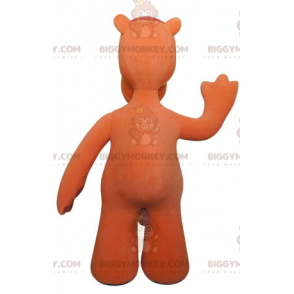 Traje de mascote de camelo laranja com olhos azuis BIGGYMONKEY™