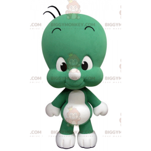 Sød og sjov lille grøn og hvid mand BIGGYMONKEY™ maskotkostume - Mænds maskoter - BIGGYMONKEY_05106 - BiggyMonkey.com