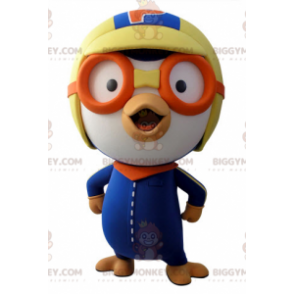 Kostým modrobílého ptáka BIGGYMONKEY™ v kostýmu pro letce - Pták maskot - BIGGYMONKEY_05109 - BiggyMonkey.com