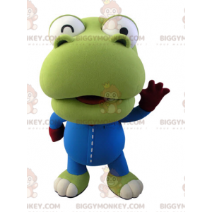 Costume de mascotte BIGGYMONKEY™ de crocodile vert et blanc de