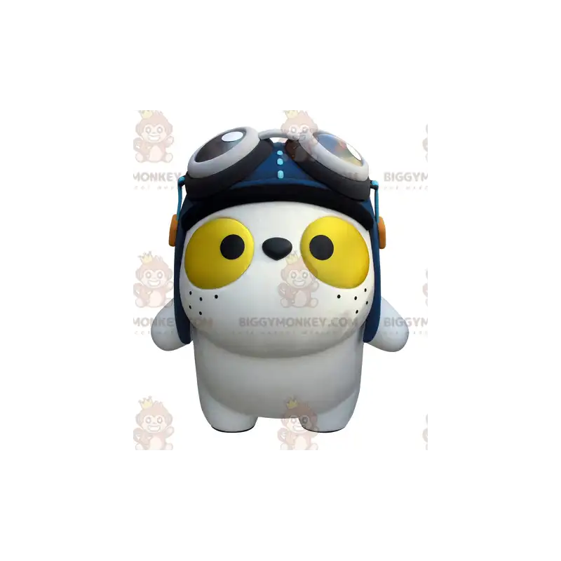 Big White Cat with Yellow Eyes BIGGYMONKEY™ Mascot Costume – Big White Cat with Yellow Eyes BIGGYMONKEY™ Mascot Costume –