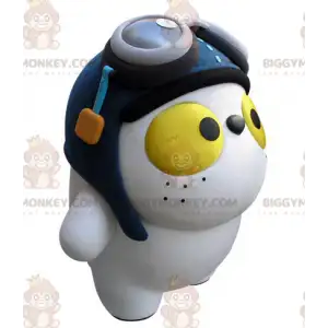 Big White Cat with Yellow Eyes BIGGYMONKEY™ Mascot Costume –