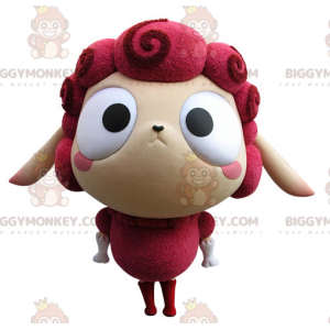 Disfraz de mascota BIGGYMONKEY™ de oveja rosa y beige muy