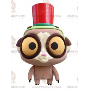 BIGGYMONKEY™ Mascot Costume of Lemur with Big Yellow Eyes -