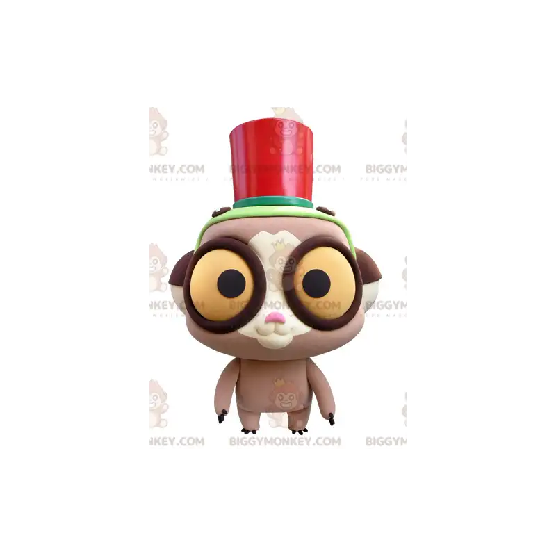 BIGGYMONKEY™ Mascot Costume of Lemur with Big Yellow Eyes - BIGGYMONKEY™ Mascot Costume of Lemur with Big Yellow Eyes -