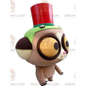 Traje de mascote BIGGYMONKEY™ de lêmure com grandes olhos