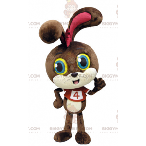 Costume da mascotte BIGGYMONKEY™ coniglio marrone e bianco con