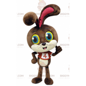 Disfraz de mascota de conejo marrón y blanco BIGGYMONKEY™ con