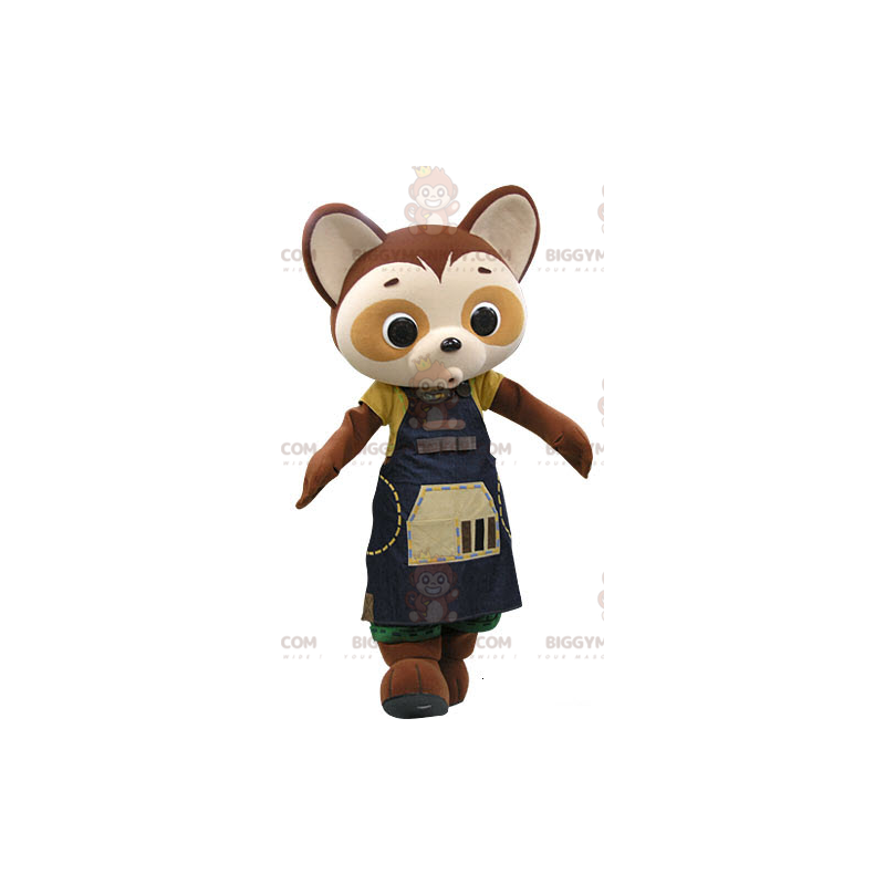 Costume de mascotte BIGGYMONKEY™ de panda marron et beige avec