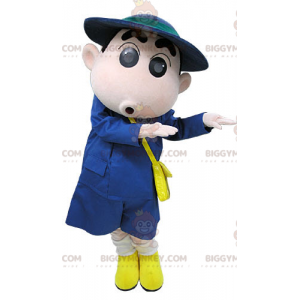 Blue Dressed Courier Postman BIGGYMONKEY™ Mascot Costume -