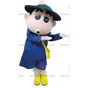 Blue Dressed Courier Postman BIGGYMONKEY™ Mascot Costume –