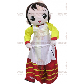 Costume de mascotte BIGGYMONKEY™ de femme habillée d'une robe