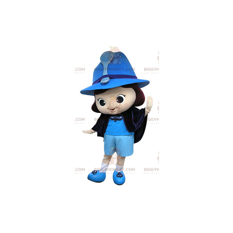 Costume da mascotte BIGGYMONKEY™ da fata strega blu - Costume da mascotte BIGGYMONKEY™ da fata strega blu -
