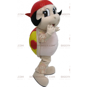 Röd och gul nyckelpiga BIGGYMONKEY™ maskotdräkt. Turtle BIGGYMONKEY™ maskotdräkt - Sköldpaddan maskot - BiggyMonkey.com