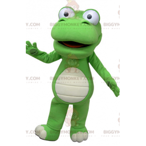 Giant Green and White Crocodile BIGGYMONKEY™ Mascot Costume -