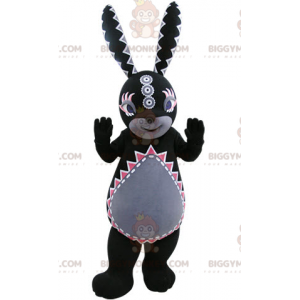 Zwart en grijs konijn BIGGYMONKEY™ mascottekostuum met