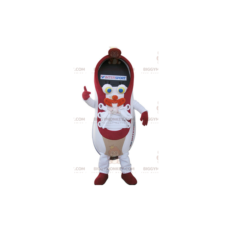 Costume de mascotte BIGGYMONKEY™ de basket rouge et blanche. Costume de mascotte BIGGYMONKEY™ de basket rouge et blanche.