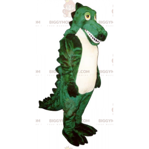 Grün-weißes Krokodil BIGGYMONKEY™ Maskottchen-Kostüm -