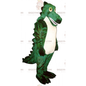 Traje de mascote de crocodilo verde e branco BIGGYMONKEY™ –