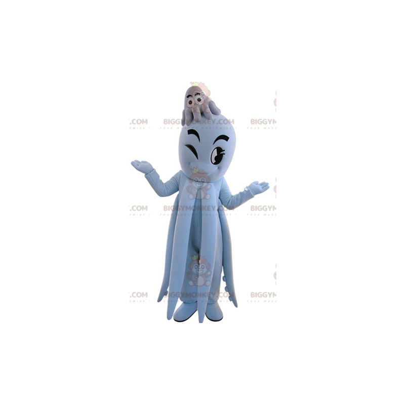 Costume de mascotte BIGGYMONKEY™ de pieuvre bleue géante. Costume de mascotte BIGGYMONKEY™ de pieuvre bleue géante.