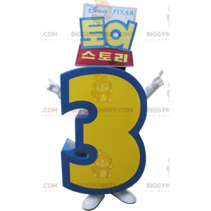 Toy Story 3 BIGGYMONKEY™ Mascot Costume. Giant Number 3 –