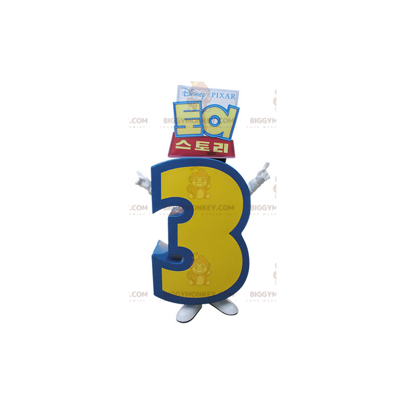 Toy Story 3 BIGGYMONKEY™ Mascot Costume. Giant Number 3 -