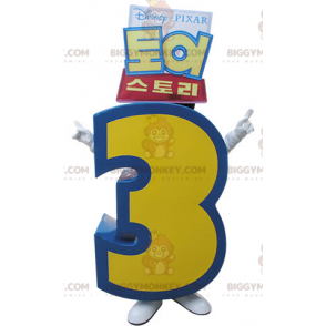 Toy Story 3 BIGGYMONKEY™ Mascot Costume. Giant Number 3 -