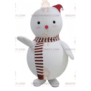 White and Red Snowman BIGGYMONKEY™ Mascot Costume -
